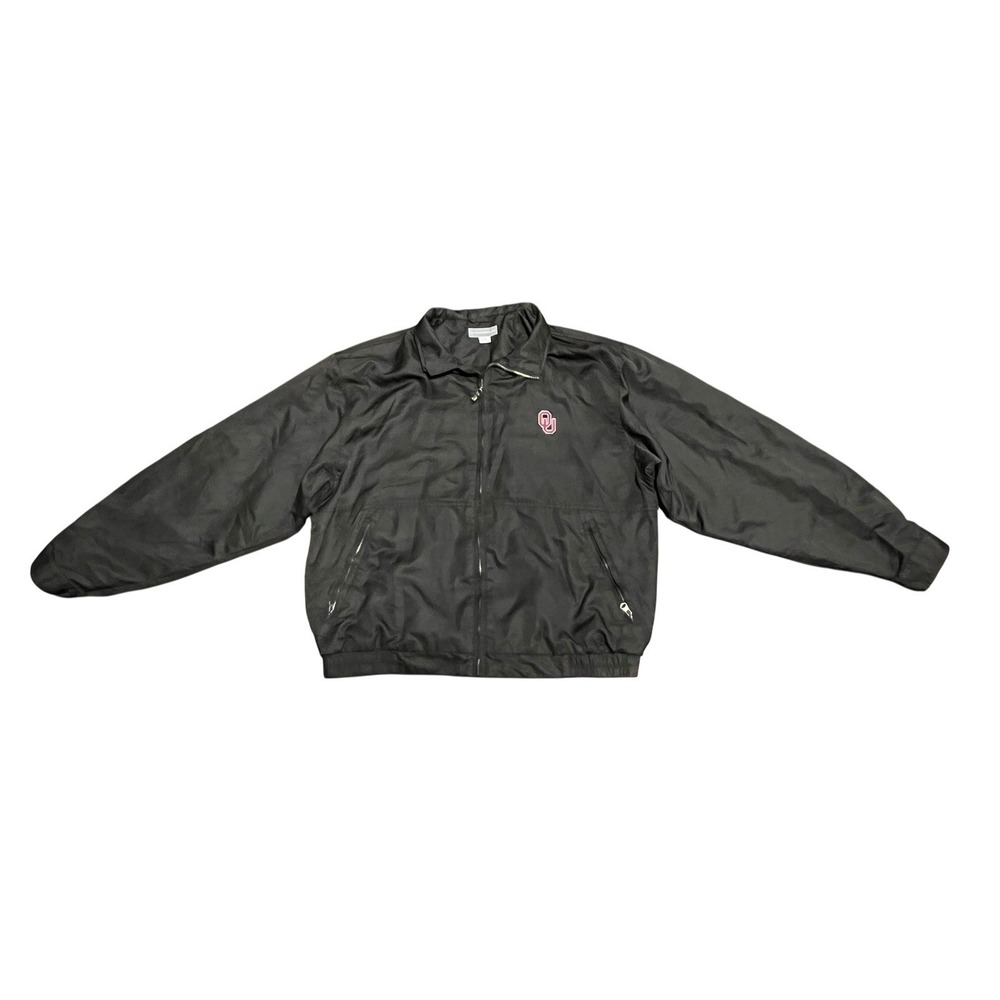 Cutter & Buck OU Oklahoma Sooners Full Zip Men's Size Large Jacket Black